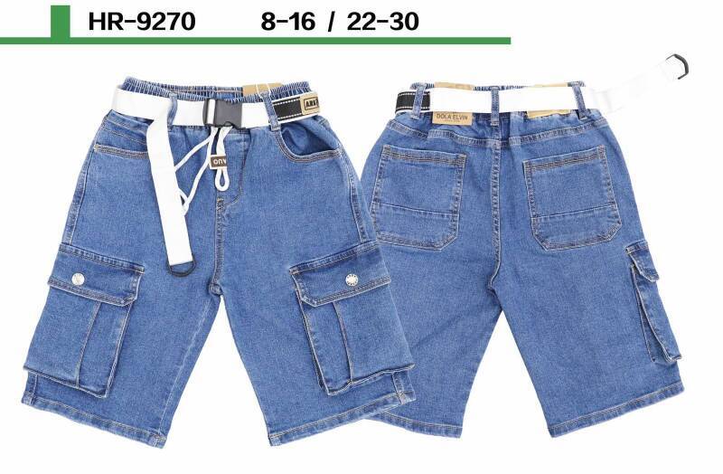 Spodenki chłopięca jeans Roz 8-16, 1 kolor Paczka 10 szt